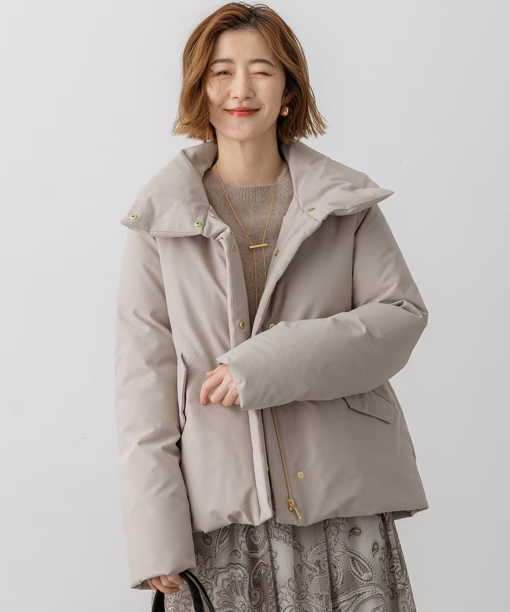 軍風羽絨短版外套     